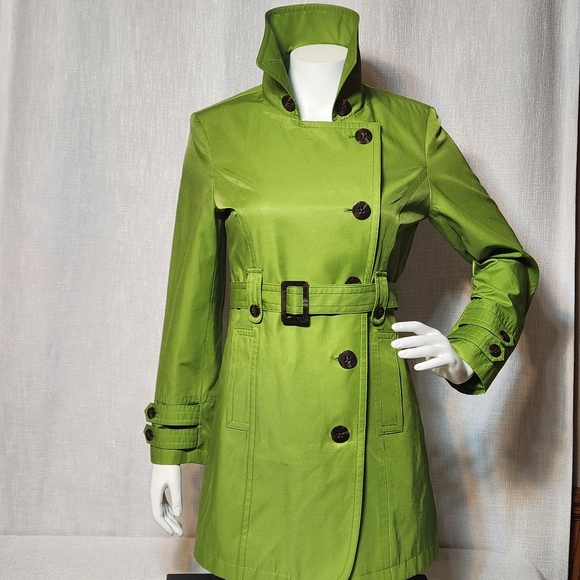 Gallery Spring Jacket Green Belted Oversized Buttons Women's Small Trendy - Picture 1 of 13
